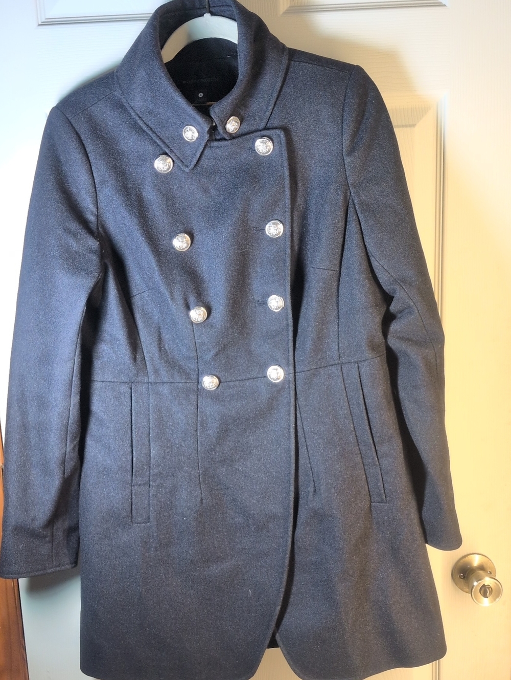 Worthington Double-Breasted Pea Coat - Heather Grey 63%wool